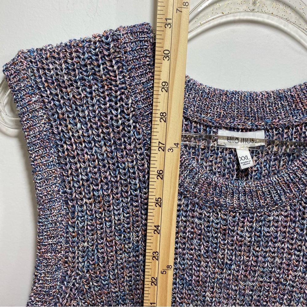 Ella Moss Womens Juniors Sweater Vest‎ Gray XXL Knitted Crew Neck Preppy Chunky - Picture 4 of 6